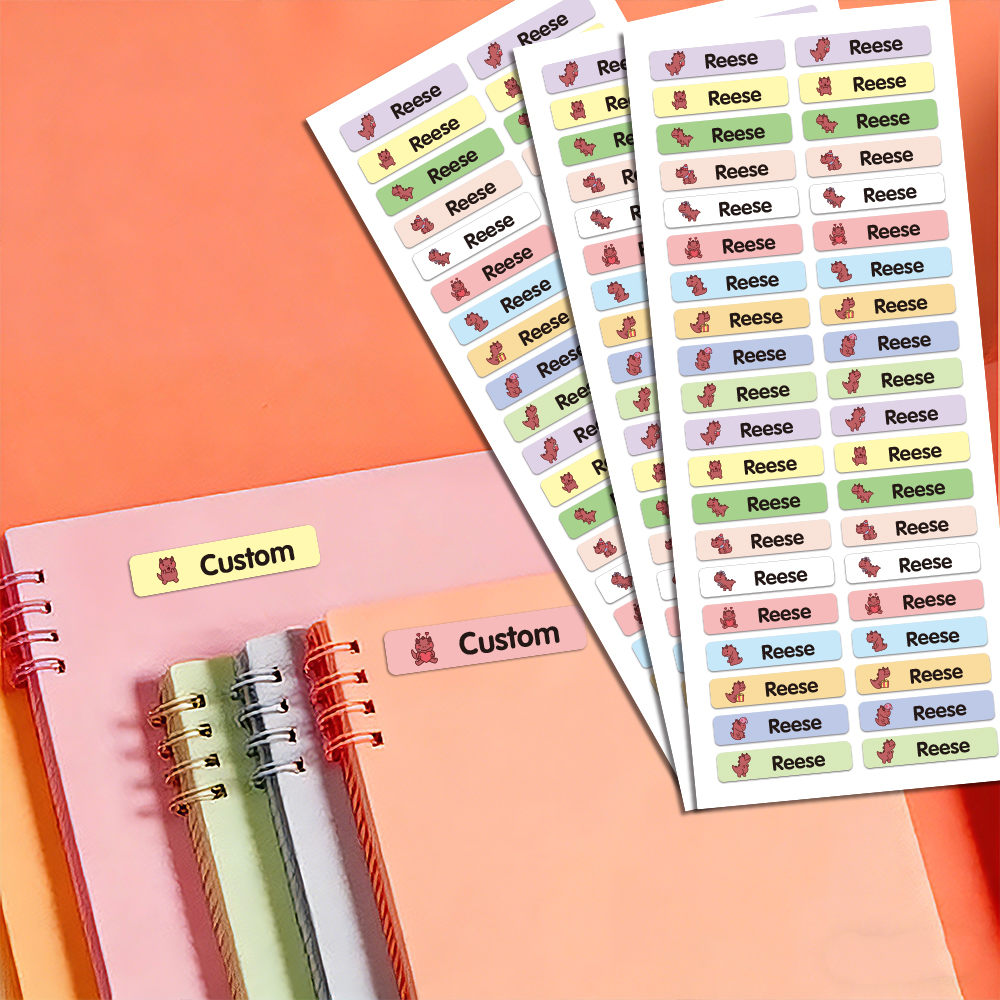 Kids Toys Logo - Personalized Colorful Dinosaur Name Tags Stickers