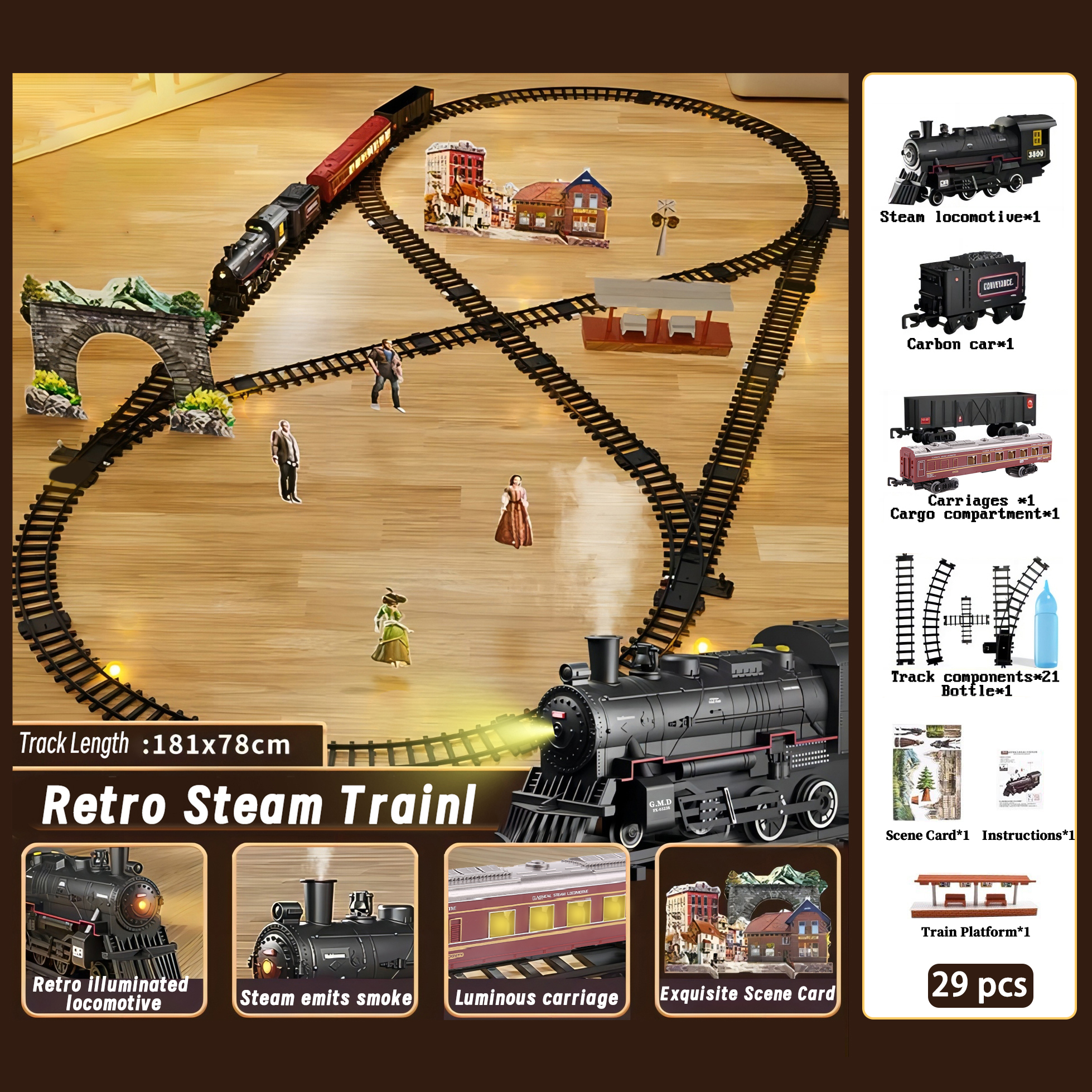 Kid Toys Ads - Classical Battery Operate Electric Railway Train