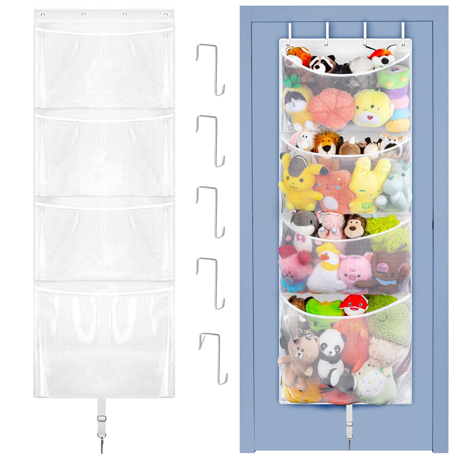 Kids' Toy - Large Plush Toy Organizer with Metal
