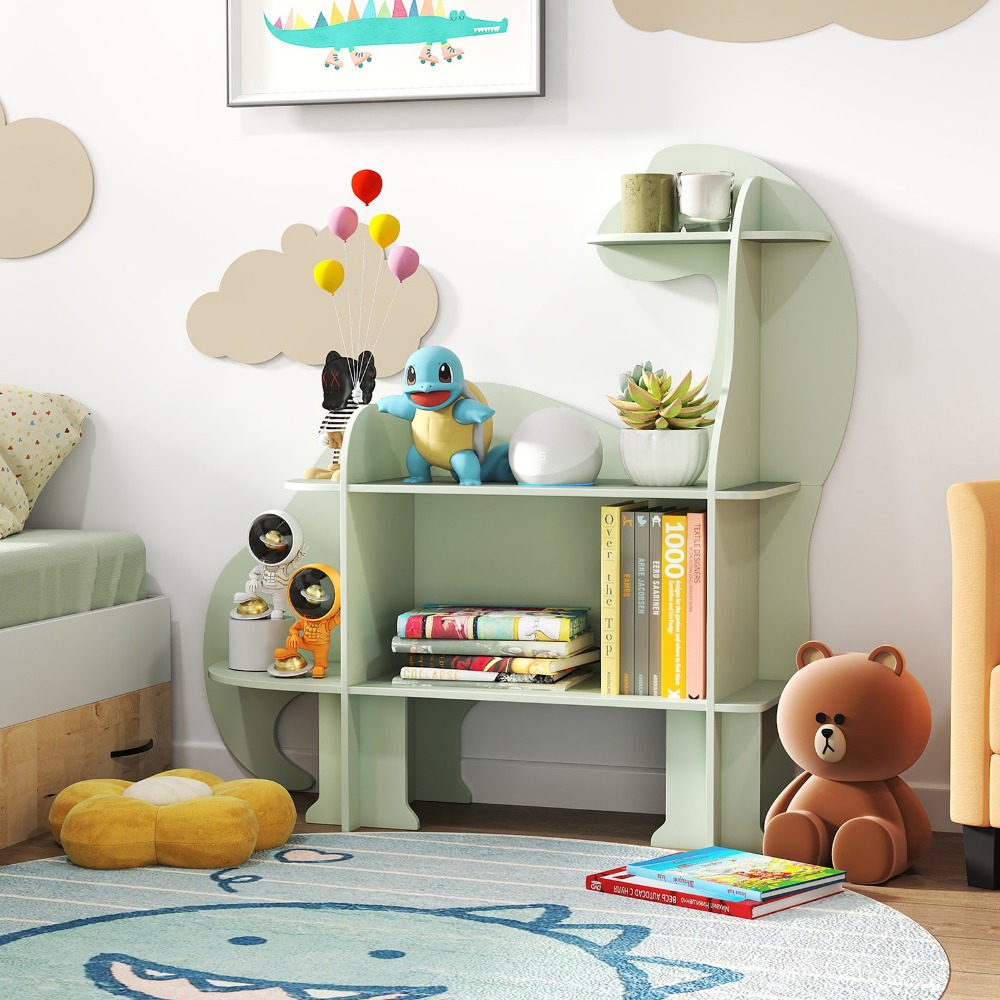 Kid Toys Ads - 3-Tier Dinosaur Kids Bookshelf Toy Storage