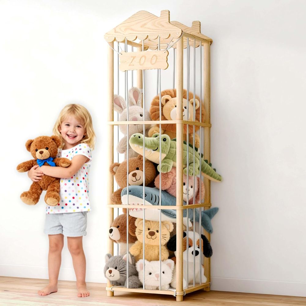 Kids' Toy - Large Wood Animal Toy Organizer for