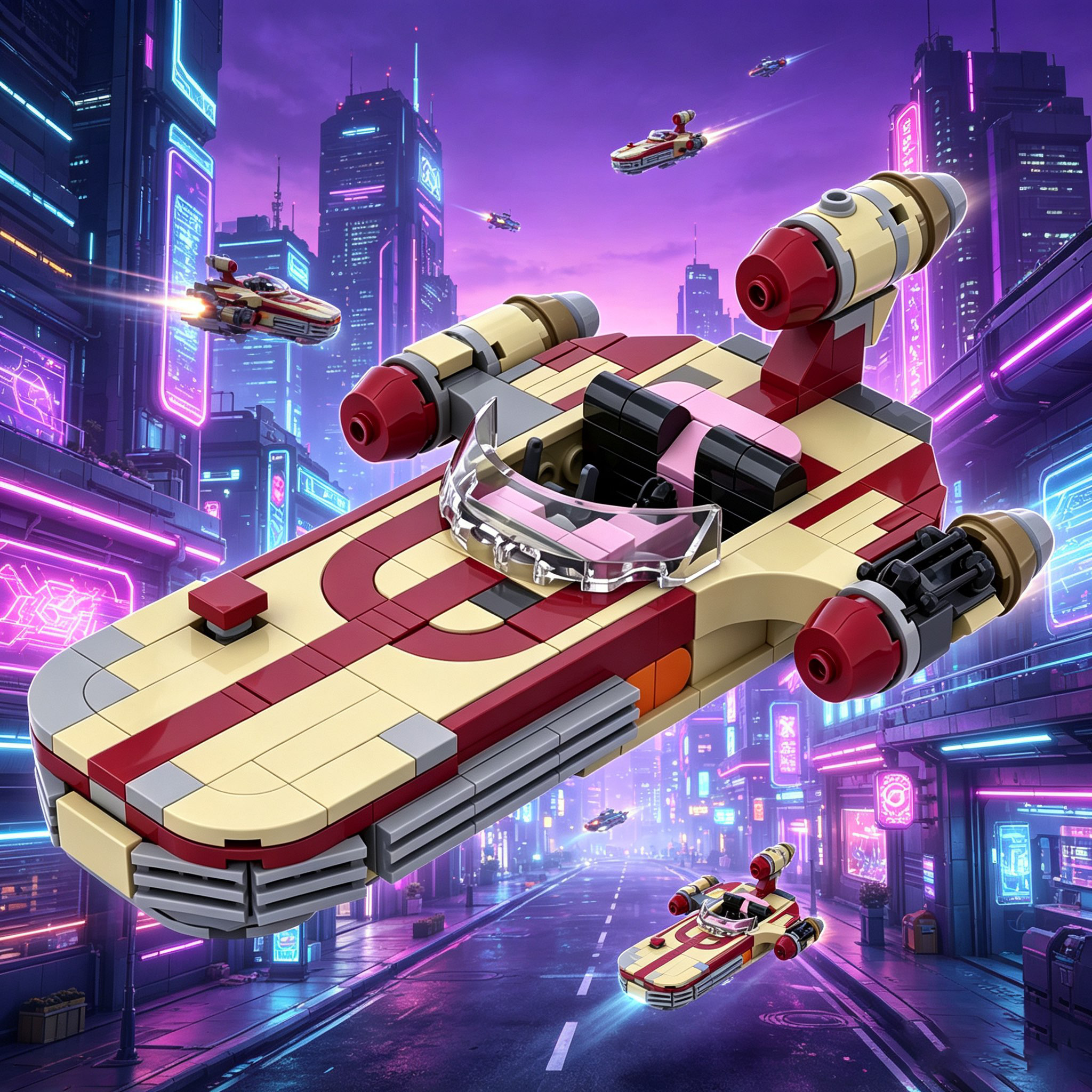 Kid Toys Ads - Futuristic Cyberpunk Hover Space Vehicle Technical