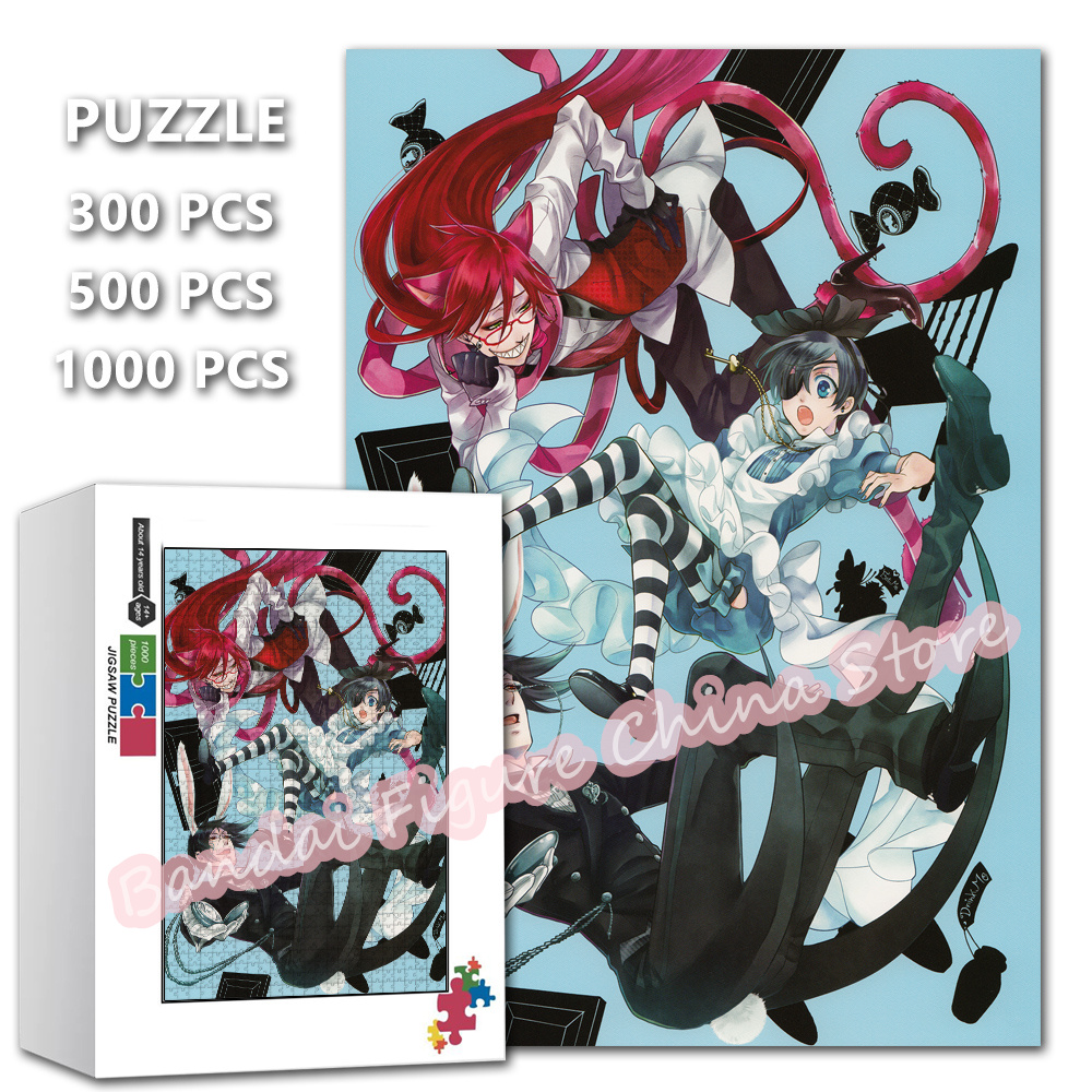 Kids Toys Under 1000 - 300/500/1000 Pieces Black Butler Cartoon Print