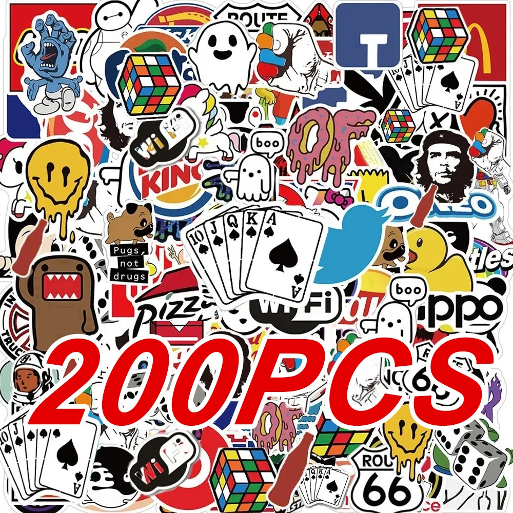 Kids Toys Logo - 50/100/200Pcs Fashion Cool Brand Logo Stickers