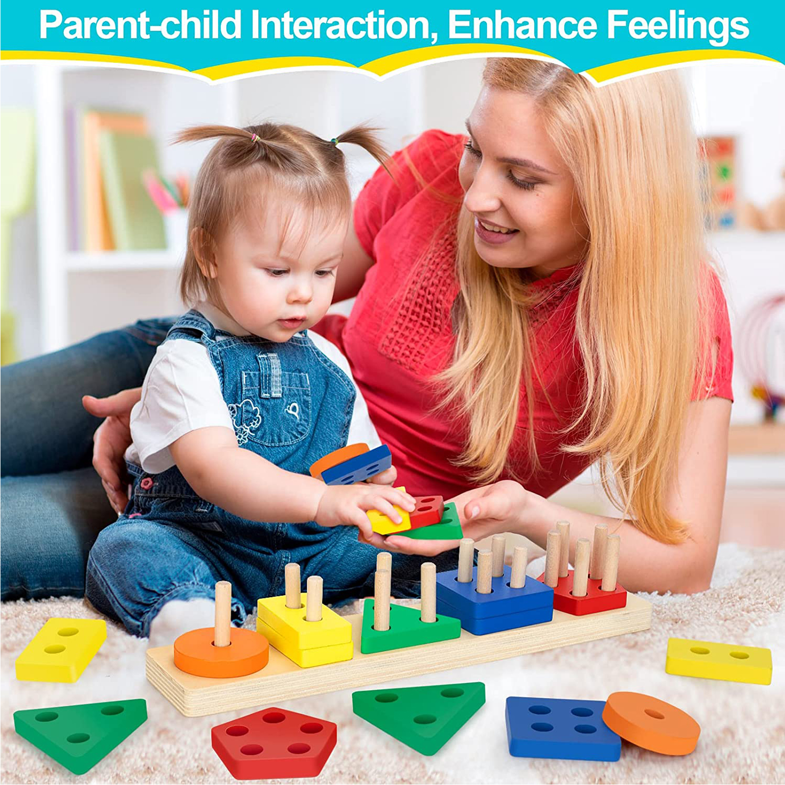 Baby Wooden Toys Rainbow Stack - Wooden Blocks Stacking review and price