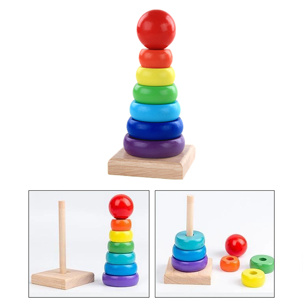Baby Wooden Toys Rainbow Stack - Wooden Blocks Stacking review and price