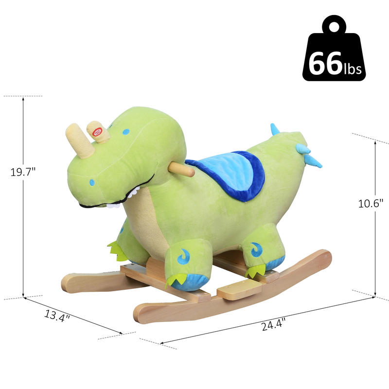 Qaba Kids Plush Ride-On Rockin - Kids Toys Dinosaur review and price