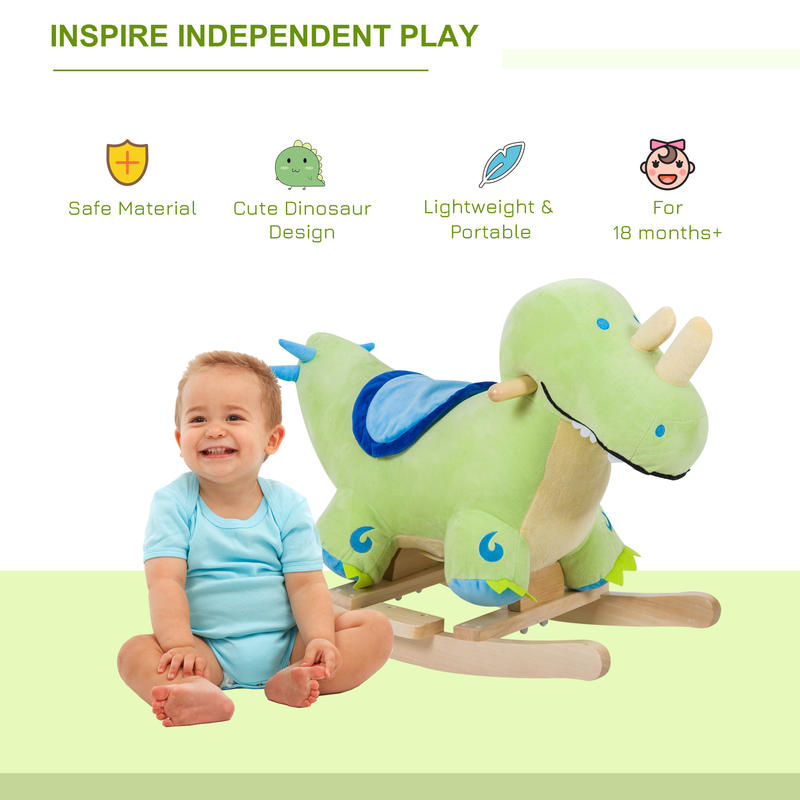 Qaba Kids Plush Ride-On Rockin - Kids Toys Dinosaur review and price