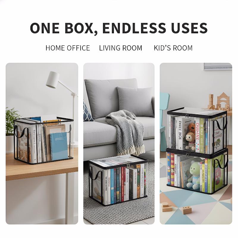 Clear PVC Storage Box Flip Top - Kids Toys Top View review and price