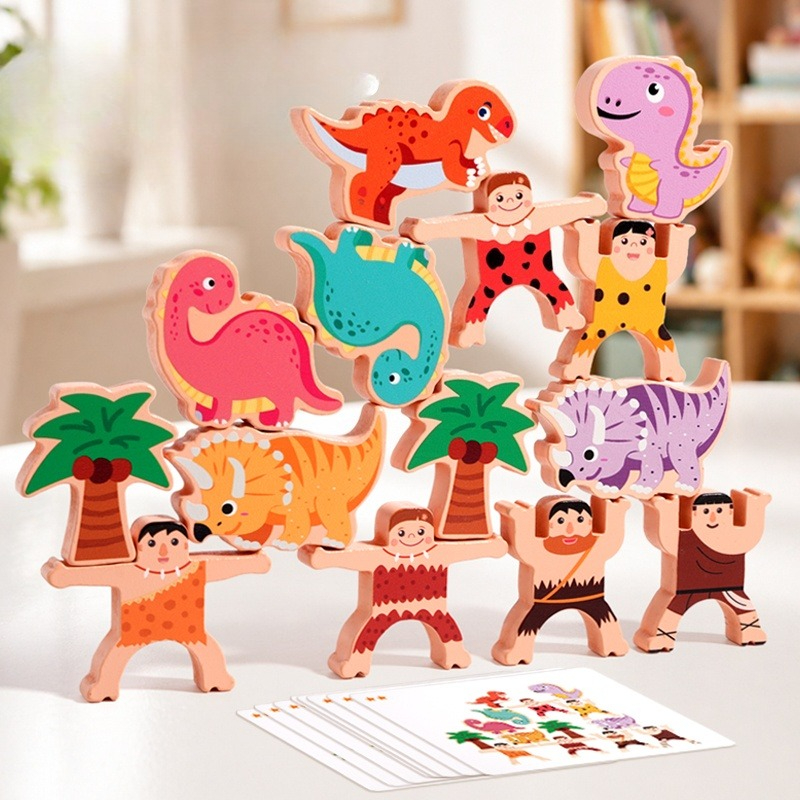 Primitive Dinosaur Balance Sta - Wooden Blocks Stacking review and price