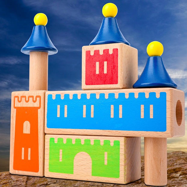 Wooden block puzzle Montessori - Wooden Blocks Stacking review and price