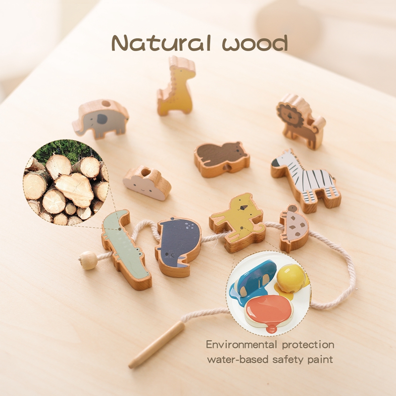 Baby Animal Threading Toys Woo - Wooden Blocks Stacking review and price