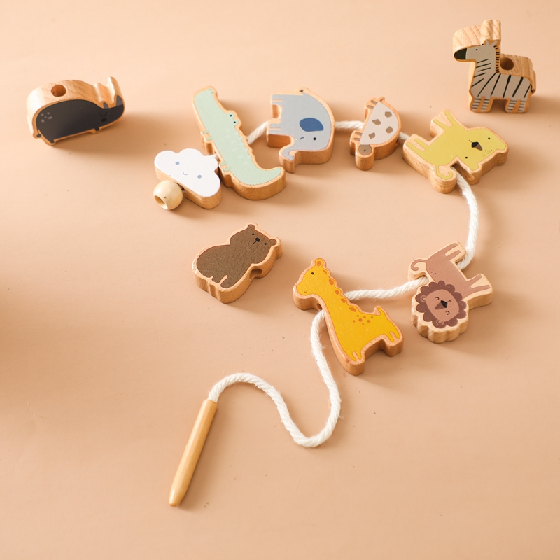 Baby Animal Threading Toys Woo - Wooden Blocks Stacking review and price