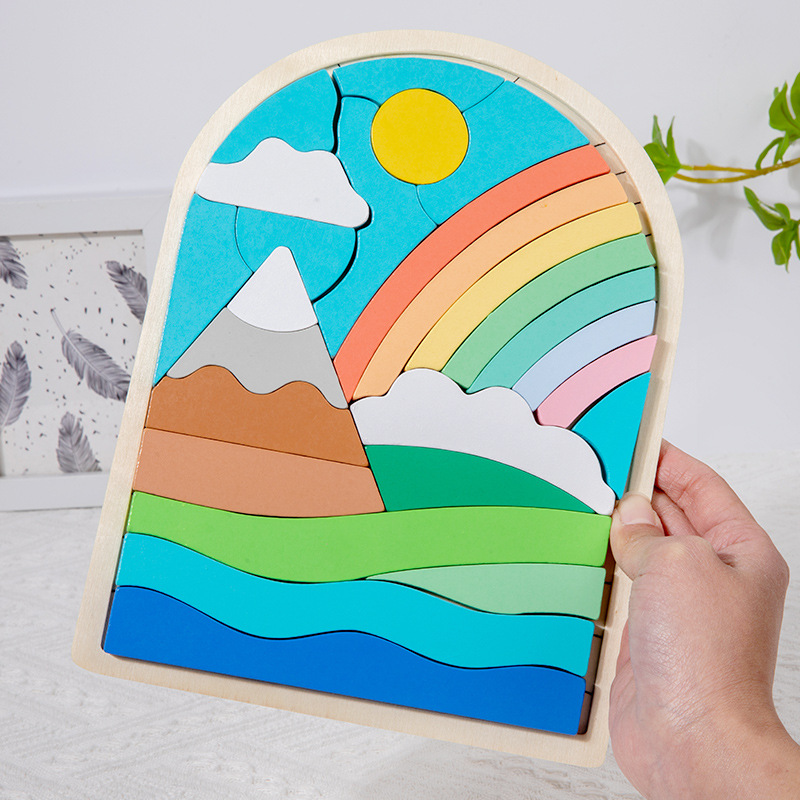 DIY Children's Wooden Rainbow  - Wooden Blocks Stacking review and price