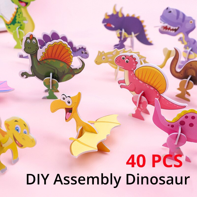 40Pcs Children Paper Dinosaur  - Kids Toys Dinosaur review and price