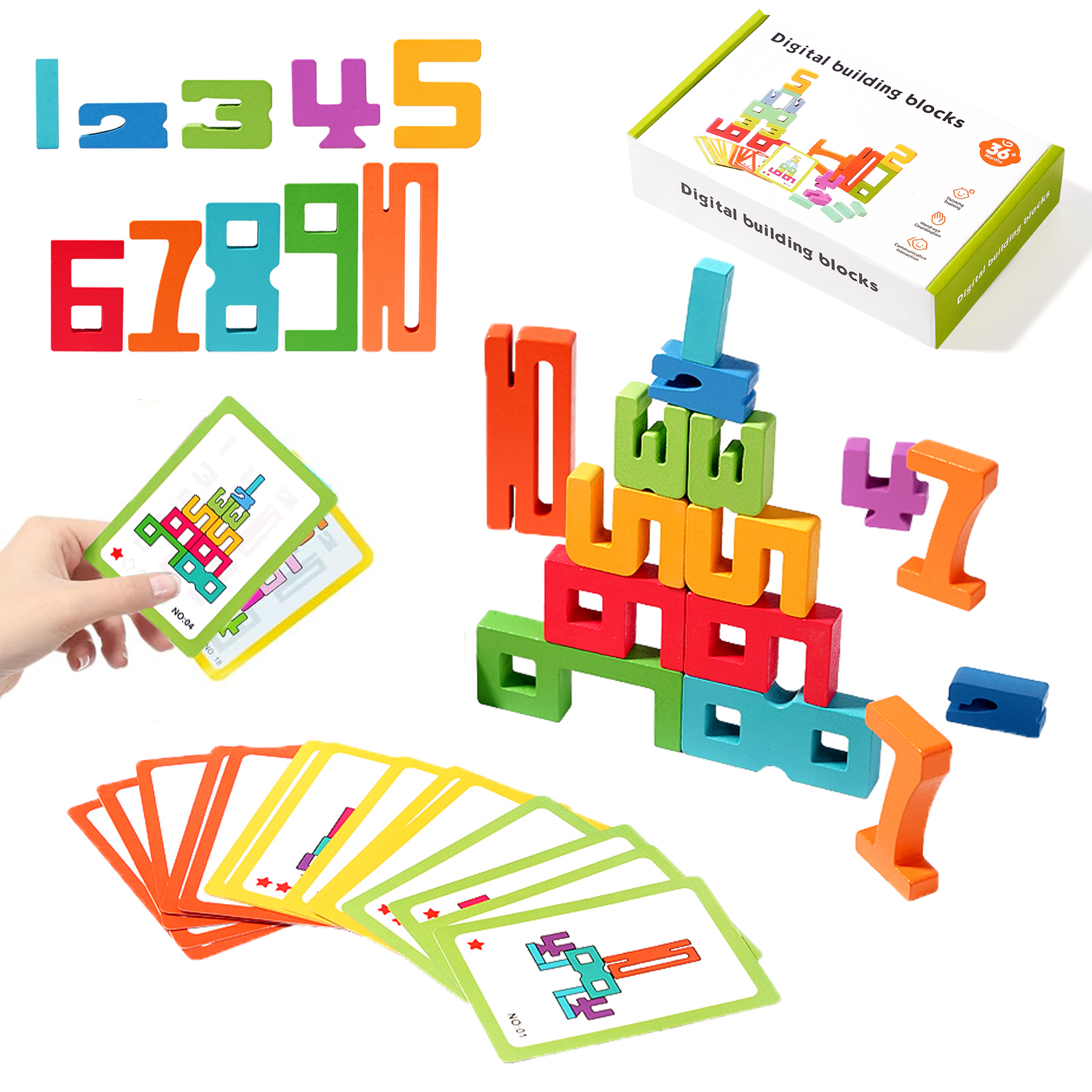Wooden Number Buiding Blocks M - Wooden Blocks Stacking review and price