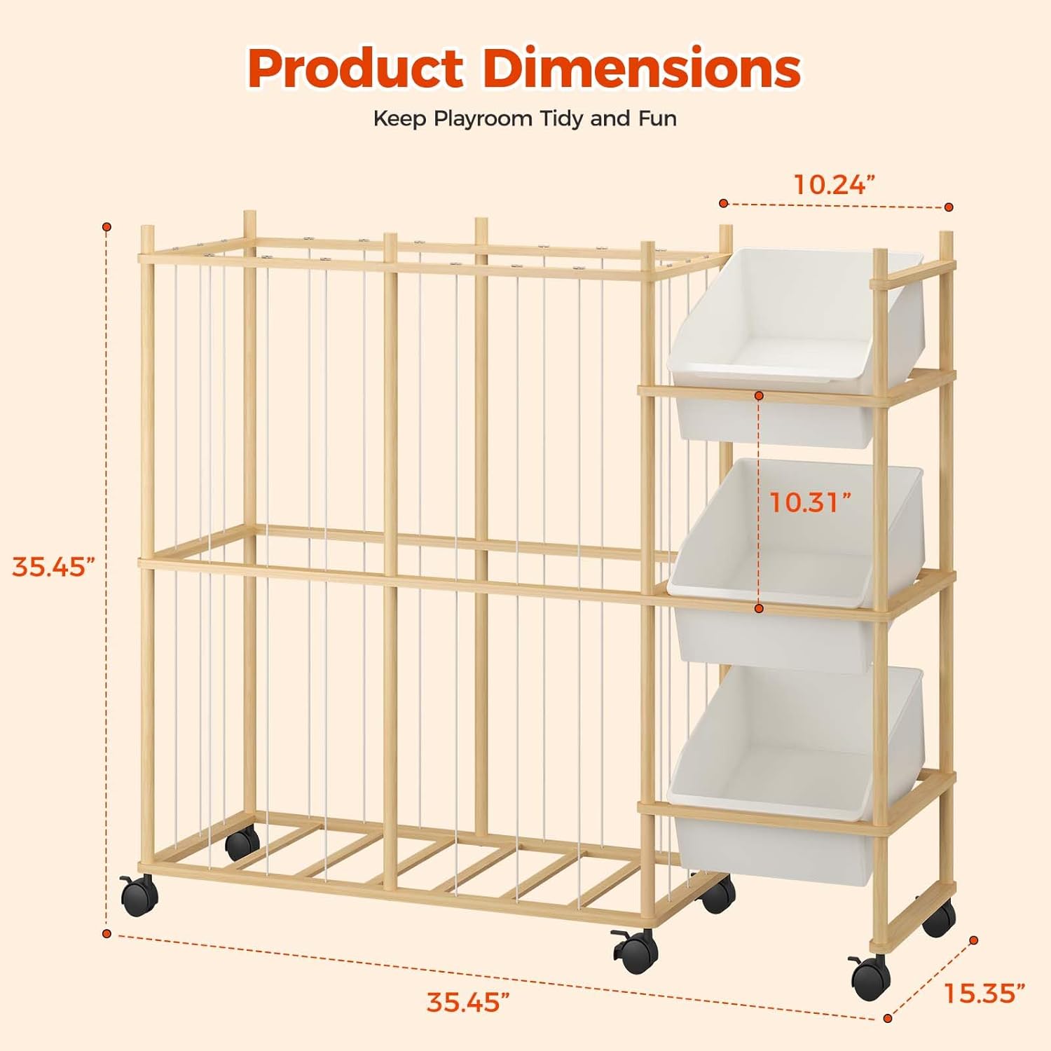 Toy Storage Organizer with 3 R - Kids' Toy review and price